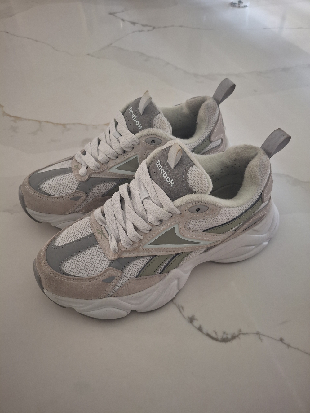 Reebok Women's Charge Neutral Tone Chunky Sneakers - White, Gray, Beige